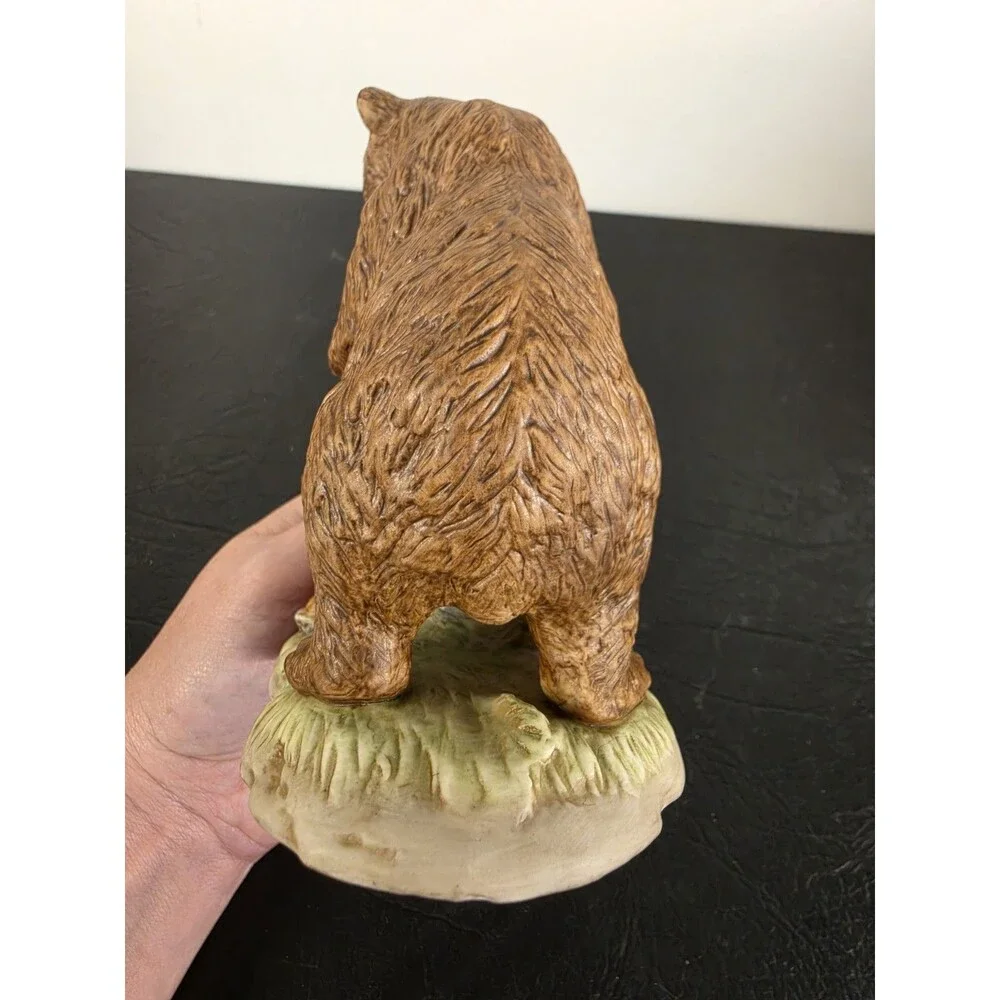 Curious Cubs Bear Family On Log & Base HOMCO Figurine #1435 Home Interiors Mama